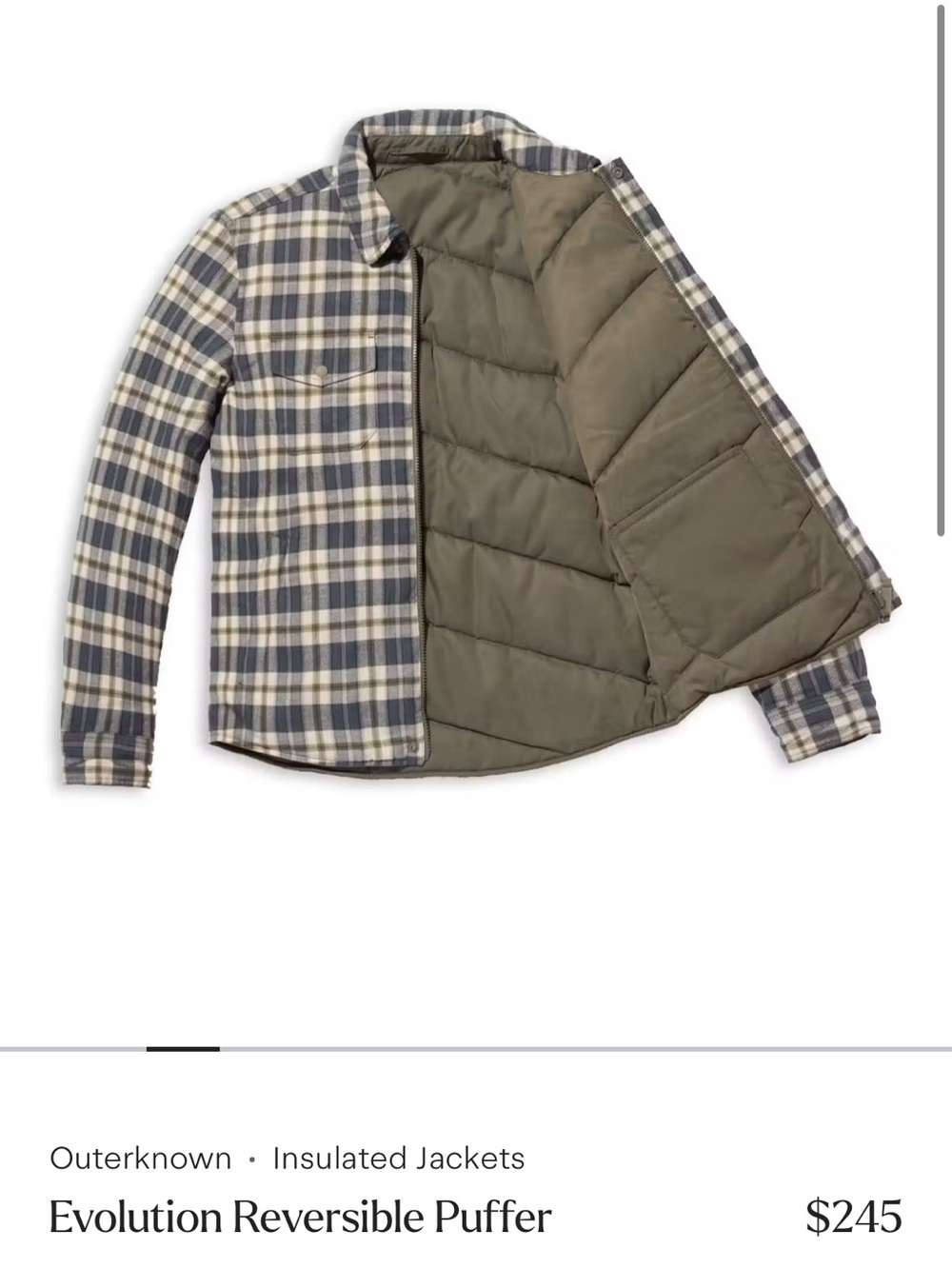 Outerknown Evolution reversible puffer jacket L